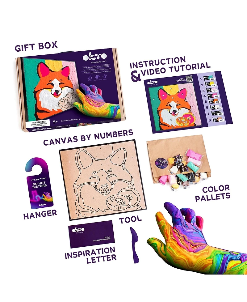 Okto Clay-by-Numbers Kit – “Fox” (11.4” x 11.4”)