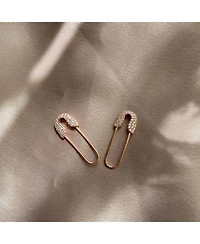 Spero London Pave Safety Pin Earring Jewelled Sterling Silver