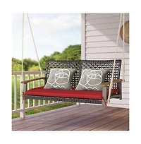 2-Person Rattan Hanging Porch Swing Chair