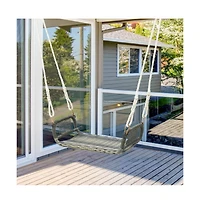 Wicker Porch Swing Seat with Cozy Armrests