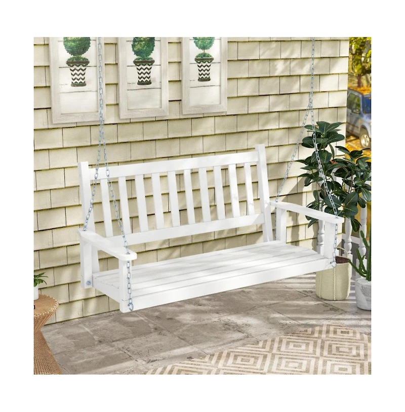 3-Person Wooden Outdoor Porch Swing with 800 lbs Weight Capacity