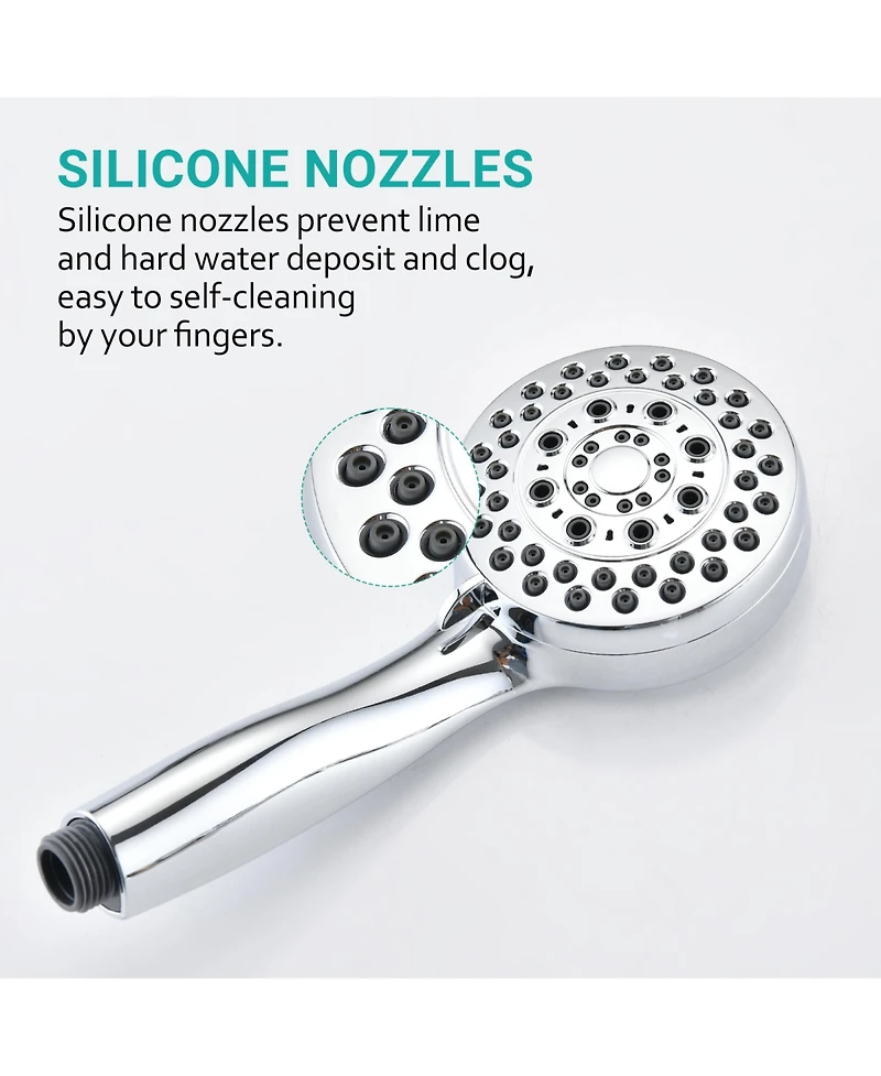 Rainsken Shower Head with Handheld High Pressure, 5 Mode Adjustable