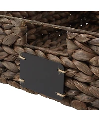 Casafield (Set of 4) Water Hyacinth 12-1/2"x17"x5" Pantry Baskets w/ Chalkboard Labels and Marker