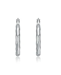 Twisted Hoop Earrings in White Gold Plated or 14K Gold Plated