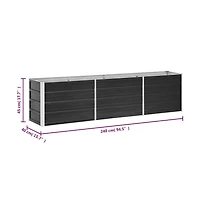 Garden Raised Bed Galvanized Steel 94.5"x15.7"x17.7" Anthracite