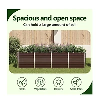 Raised Garden Bed 126"x15.7"x30.3" Galvanized Steel Brown