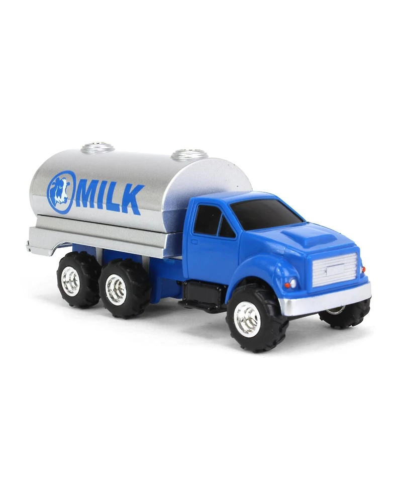 Ertl 1/64 Collect N Play Blue Tandem Milk Tank Truck