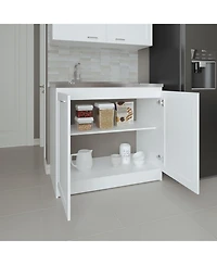 Bickleton Utility Sink Cabinet, 2 Doors, Shelves