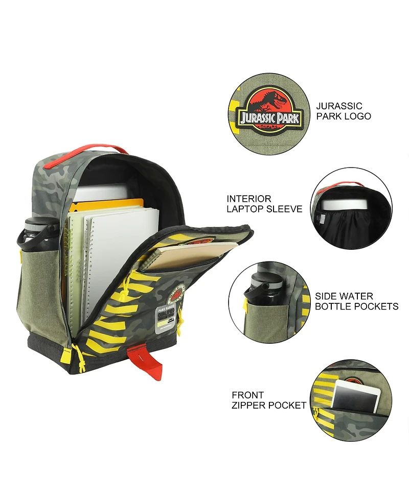 Jurassic Park Logo 16" Tan & Camo Backpack