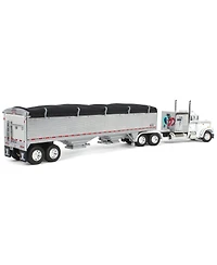 1/64 White Peterbilt 359 60" Sleeper w/ Wilson High Side Grain Trailer