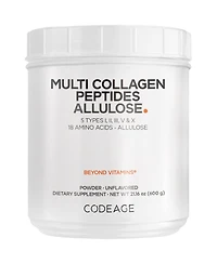 Codeage Multi Collagen Peptides Powder + Allulose - 5 Types - Grass-Fed Collagen - Rare Sugar Allulose Supplement - 0 Calories Sweetener & 0 Carbs