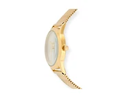 Peugeot Men's 40mm Wafer Slim Champagne Dial Gold Plated Case Watch with Mesh Band