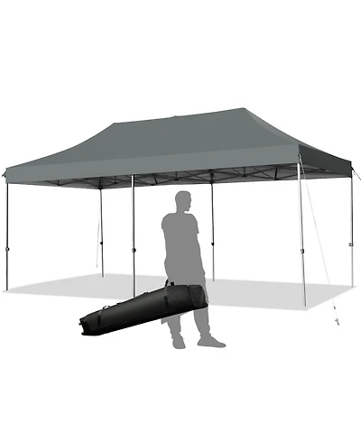 Gymax 10'x20' Pop up Canopy Tent Folding Heavy Duty Sun Shelter Adjustable W/Bag