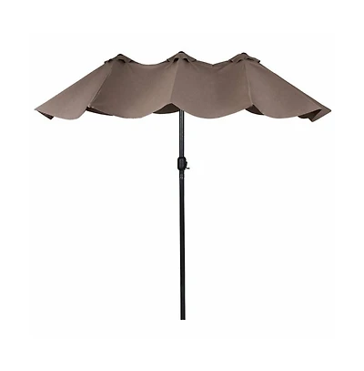 15 Feet Double-Sided Outdoor Patio Umbrella with Crank without Base