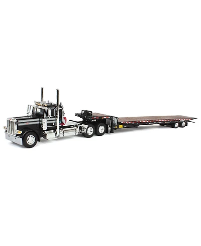 First Gear Dcp 1/64 Black Peterbilt 389 Day Cab Landoll 440B Traveling Axle Trailer 60-2038