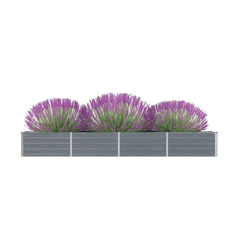 Garden Raised Bed Galvanized Steel 126"x15.7"x17.7" Gray