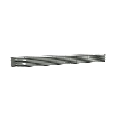 Garden Raised Bed Powder-coated Steel 201.6"x31.5"x14.2" Gray