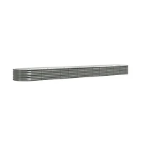 Garden Raised Bed Powder-coated Steel 201.6"x31.5"x14.2" Gray