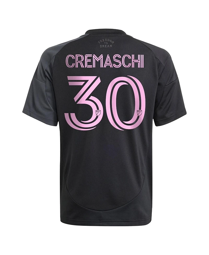 Adidas Big Boys and Girls Benjamin Cremaschi Black Inter Miami Cf 2025 The Fortitude Kit Replica Player Jersey