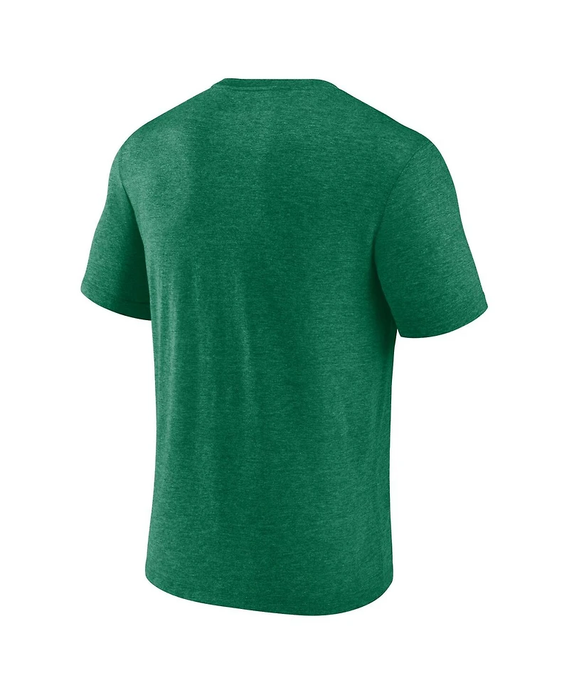 Fanatics Men's Heather Green Hartford Whalers Vintage Hockey Distressed Overtime Tri-Blend T-Shirt