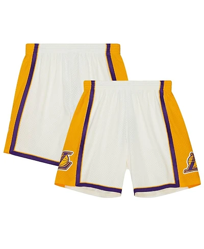 Mitchell & Ness Men's Cream Los Angeles Lakers 2009-10 Hardwood Classics Team Color Swingman Shorts