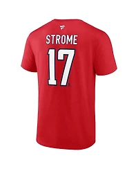 Fanatics Men's Red Dylan Strome Washington Capitals Authentic Stack Name Number T-Shirt