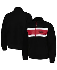 G-iii Sports by Carl Banks Men's Black Arkansas Razorbacks Pinch Runner Half-Zip Sweatshirt