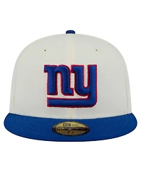 New Era Men's White/Royal New York Giants Main 59FIFTY Fitted Hat