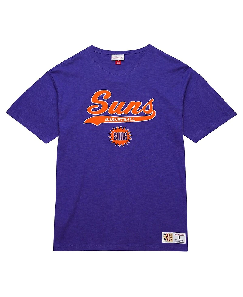Mitchell & Ness Men's Purple Phoenix Suns Hardwood Classics Felt Applique Slub T-Shirt
