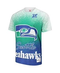 Mitchell & Ness Men's White Seattle Seahawks Team Burst Vintage Logo T-Shirt