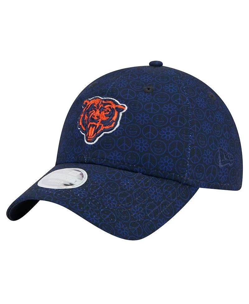 New Era Women's Navy Chicago Bears Smiley 9TWENTY Adjustable Hat