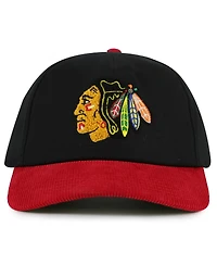 American Needle Men's Black/Red Chicago Blackhawks Burnett Adjustable Hat