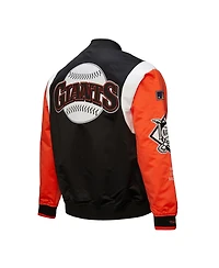 Mitchell & Ness Men's Black/Orange San Francisco Giants Cooperstown Collection Team Origins Satin Full-Snap Jacket