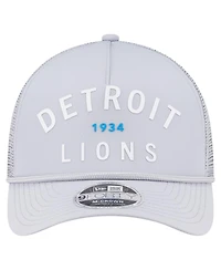 New Era Men's Gray Detroit Lions Active Minimalist M-Crown A-Frame 9FORTY Adjustable Hat