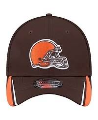 New Era Men's Brown Cleveland Browns Game Day Linear 39THIRTY Flex Hat