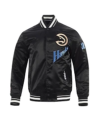 Pro Standard Men's Black Atlanta Hawks 2024/25 City Edition Satin Full-Snap Jacket