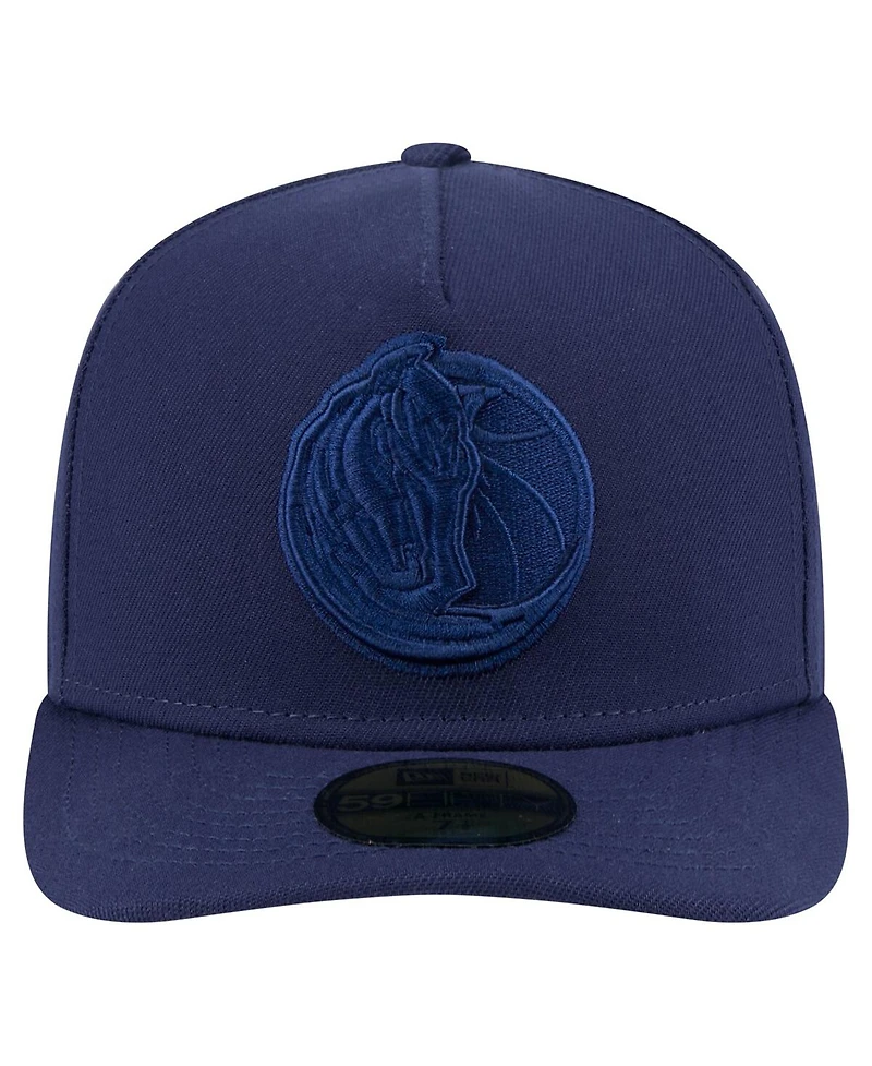 New Era Men's Navy Dallas Mavericks Colorpack A-Frame Pinch Front 59FIFTY Fitted Hat