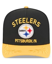 New Era Big Boys and Girls Black/Gold Pittsburgh Steelers 2025 Nfl Draft A-Frame 9FIFTY Snapback Hat