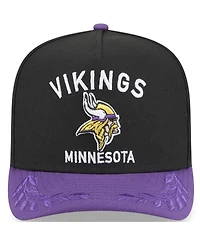 New Era Big Boys and Girls Black/Purple Minnesota Vikings 2025 Nfl Draft A-Frame 9FIFTY Snapback Hat