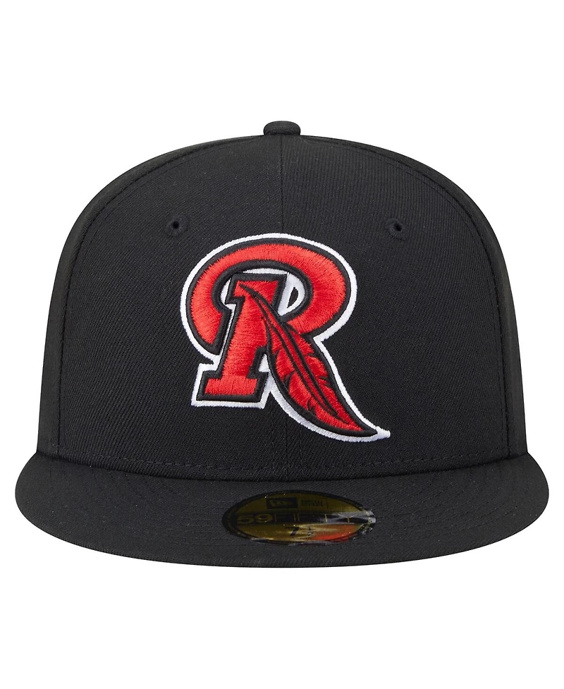 New Era Men's Black Rochester Red Wings Authentic Collection 59FIFTY Fitted Hat