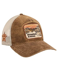 New Era Men's Dark Brown Houston Astros Vintage Landscape 9TWENTY A-Frame Adjustable Trucker Hat