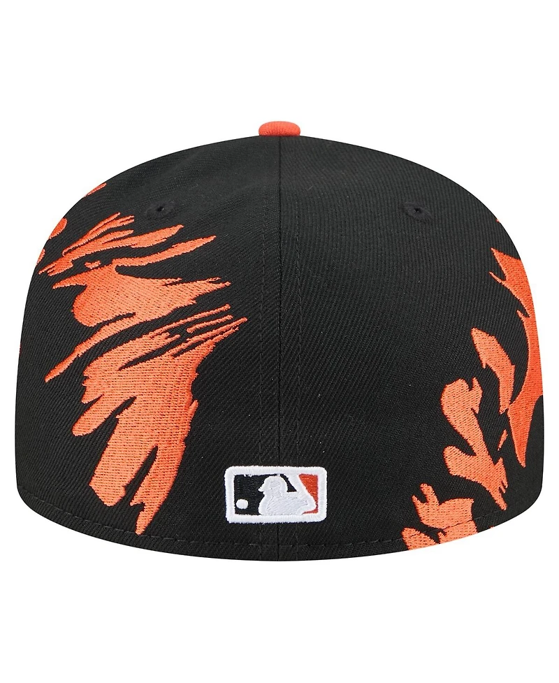 New Era Men's Black/Orange San Francisco Giants Retro Pattern 59FIFTY Fitted Hat
