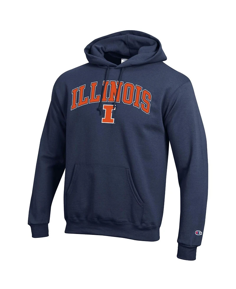 Champion Men's Navy Illinois Fighting Illini Arched Logo Fleece Pullover Hoodie