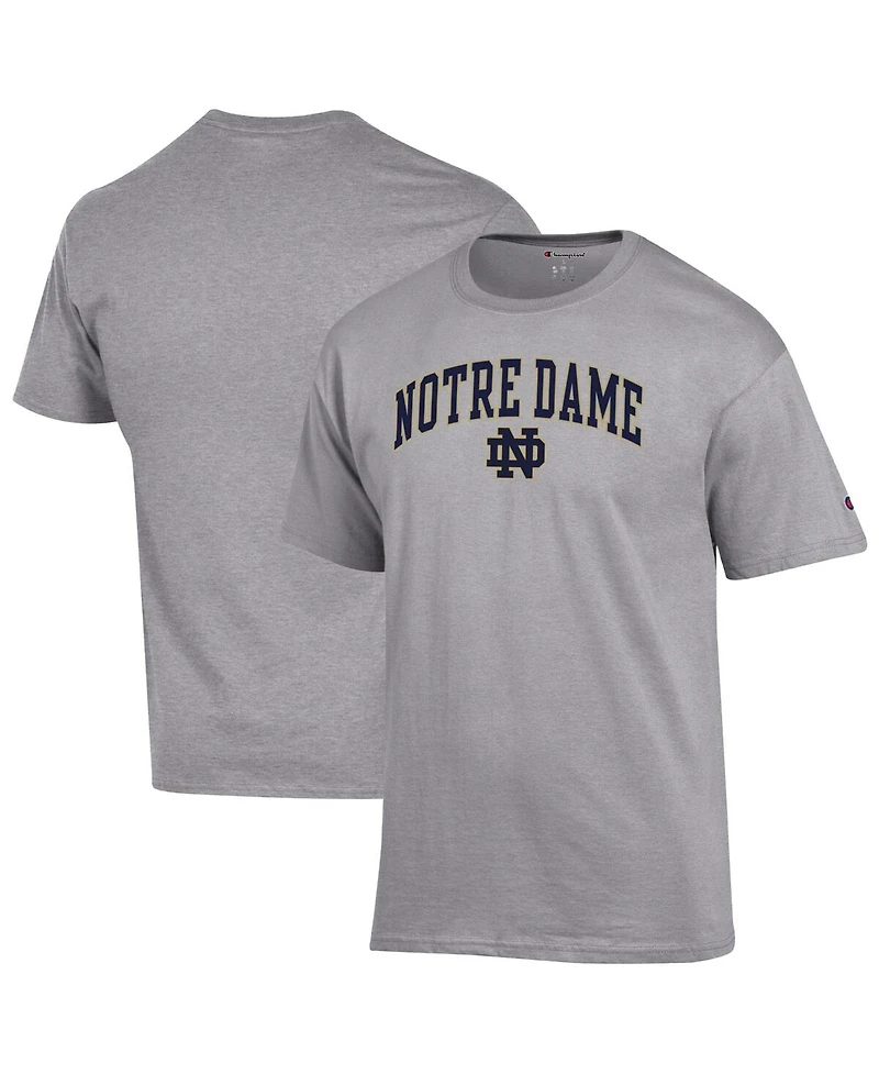 Champion Men's Heather Gray Notre Dame Fighting Irish Arch Over Logo T-Shirt