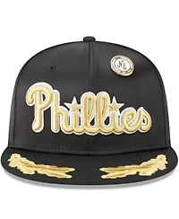 New Era Men's Black Philadelphia Phillies 2025 59FIFTY Day Gold Leaf Fitted Hat