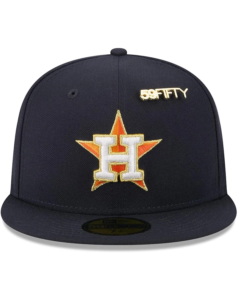 New Era Men's Navy Houston Astros 2025 59FIFTY Day Fitted with Pins Hat