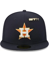 New Era Men's Navy Houston Astros 2025 59FIFTY Day Fitted with Pins Hat