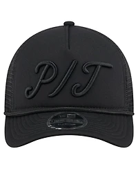 New Era Men's Black Pittsburgh Pirates City Initial 9FORTY A-Frame M-Crown Adjustable Trucker Hat