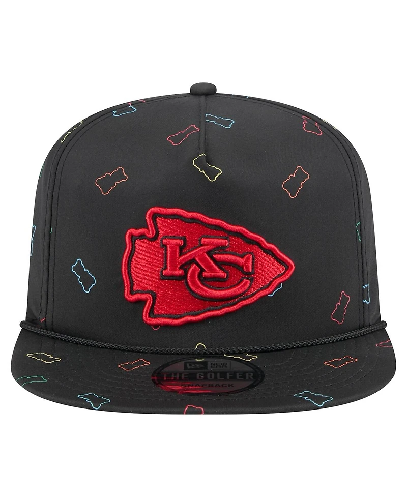 New Era Men's Black Kansas City Chiefs Gummy Golfer Snapback Hat