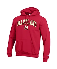 Champion Men's Red Maryland Terrapins Arch Over Logo Pullover Hoodie